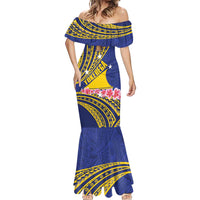 Personalised Tokelau Tokehega Day Mermaid Dress Tokelauan Tatau Flag Color LT14 - Polynesian Pride