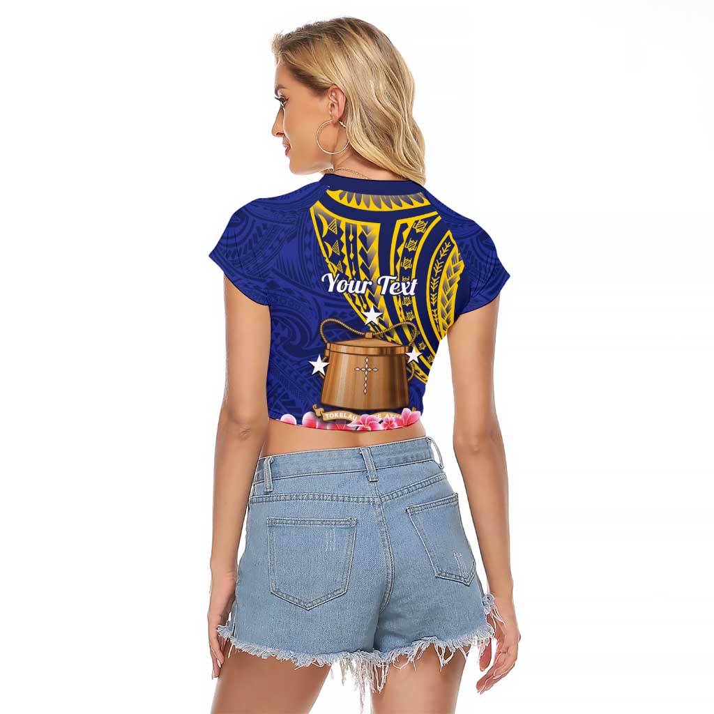 Personalised Tokelau Tokehega Day Raglan Cropped T Shirt Tokelauan Tatau Flag Color LT14 - Polynesian Pride