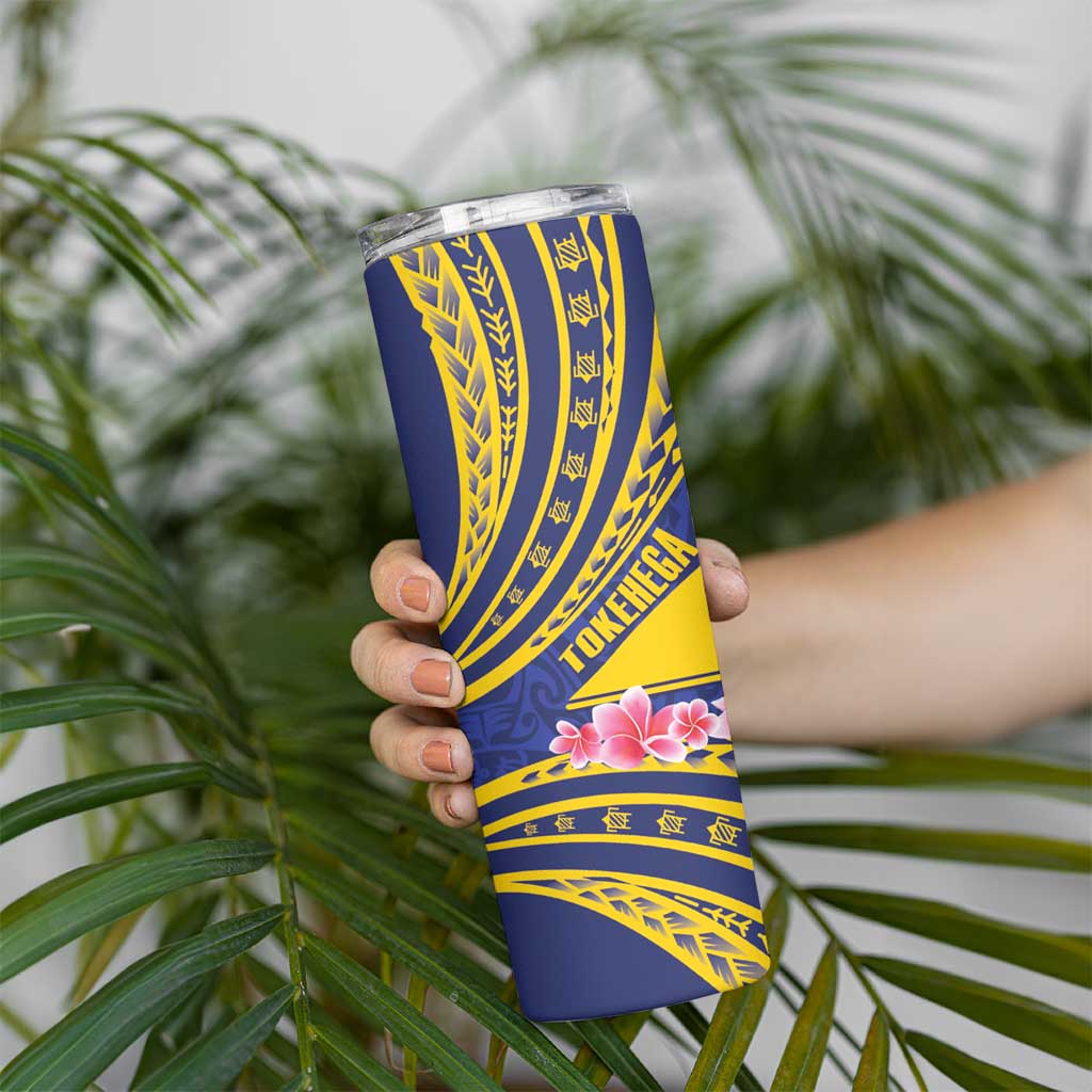 Personalised Tokelau Tokehega Day Skinny Tumbler Tokelauan Tatau Flag Color LT14 - Polynesian Pride