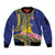 Personalised Tokelau Tokehega Day Sleeve Zip Bomber Jacket Tokelauan Tatau Flag Color - Polynesian Pride