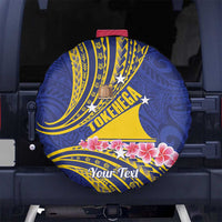 Personalised Tokelau Tokehega Day Spare Tire Cover Tokelauan Tatau Flag Color LT14 No hole Blue - Polynesian Pride