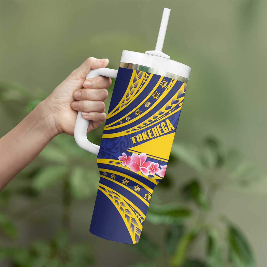 Personalised Tokelau Tokehega Day Tumbler With Handle Tokelauan Tatau Flag Color - Polynesian Pride
