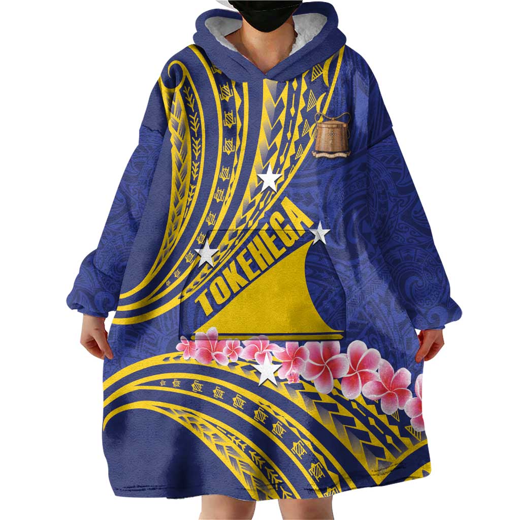 Personalised Tokelau Tokehega Day Wearable Blanket Hoodie Tokelauan Tatau Flag Color LT14 - Polynesian Pride
