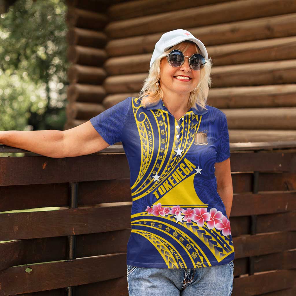 Personalised Tokelau Tokehega Day Women Polo Shirt Tokelauan Tatau Flag Color LT14 - Polynesian Pride