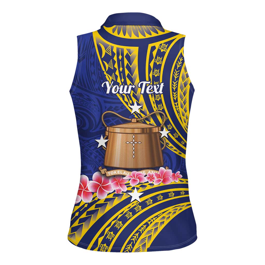 Personalised Tokelau Tokehega Day Women Sleeveless Polo Shirt Tokelauan Tatau Flag Color LT14 - Polynesian Pride