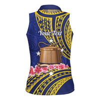 Personalised Tokelau Tokehega Day Women Sleeveless Polo Shirt Tokelauan Tatau Flag Color LT14 - Polynesian Pride