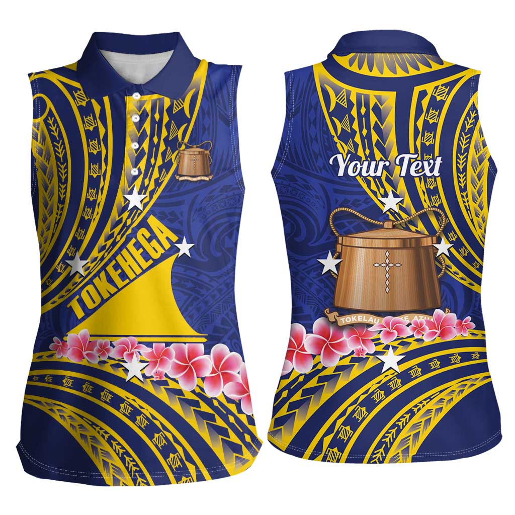 Personalised Tokelau Tokehega Day Women Sleeveless Polo Shirt Tokelauan Tatau Flag Color LT14 - Polynesian Pride