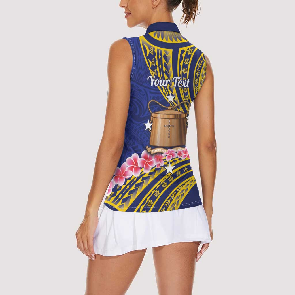 Personalised Tokelau Tokehega Day Women Sleeveless Polo Shirt Tokelauan Tatau Flag Color LT14 - Polynesian Pride