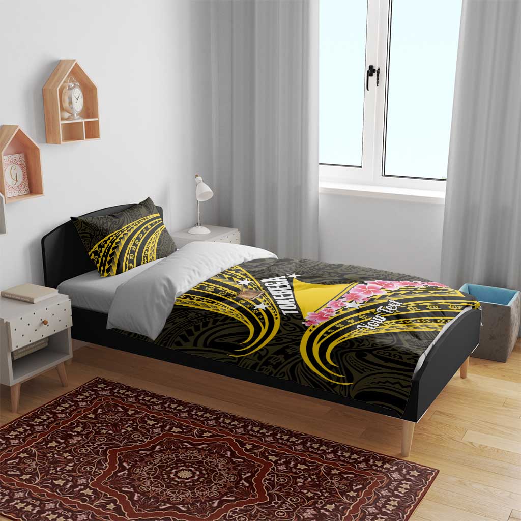 Personalised Tokelau Tokehega Day Bedding Set Tokelauan Tatau Black Color - Polynesian Pride