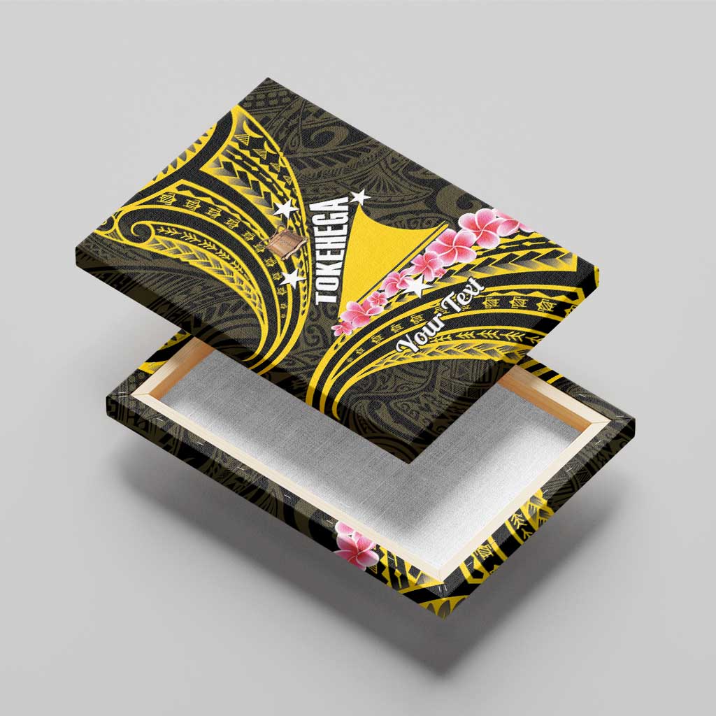 Personalised Tokelau Tokehega Day Canvas Wall Art Tokelauan Tatau Black Color - Polynesian Pride