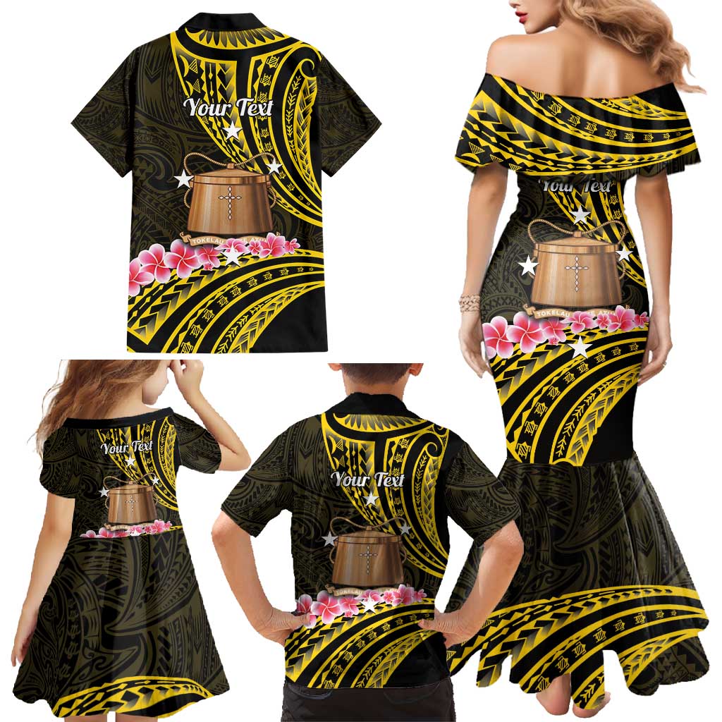 Personalised Tokelau Tokehega Day Family Matching Mermaid Dress and Hawaiian Shirt Tokelauan Tatau Black Color LT14 - Polynesian Pride