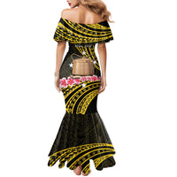 Personalised Tokelau Tokehega Day Family Matching Mermaid Dress and Hawaiian Shirt Tokelauan Tatau Black Color LT14 - Polynesian Pride