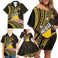 Personalised Tokelau Tokehega Day Family Matching Off Shoulder Short Dress and Hawaiian Shirt Tokelauan Tatau Black Color LT14 - Polynesian Pride