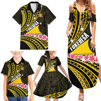 Personalised Tokelau Tokehega Day Family Matching Summer Maxi Dress and Hawaiian Shirt Tokelauan Tatau Black Color LT14 - Polynesian Pride