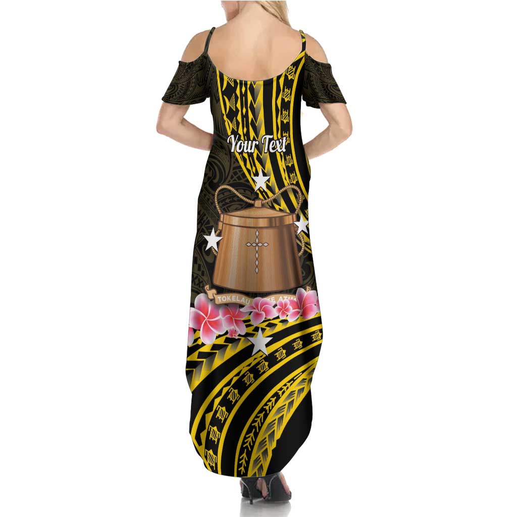 Personalised Tokelau Tokehega Day Family Matching Summer Maxi Dress and Hawaiian Shirt Tokelauan Tatau Black Color LT14 - Polynesian Pride