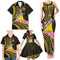 Personalised Tokelau Tokehega Day Family Matching Tank Maxi Dress and Hawaiian Shirt Tokelauan Tatau Black Color LT14 - Polynesian Pride