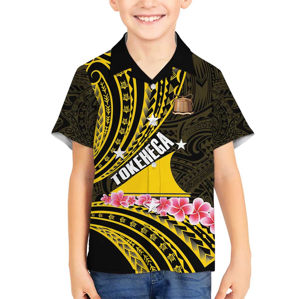 Personalised Tokelau Tokehega Day Family Matching Tank Maxi Dress and Hawaiian Shirt Tokelauan Tatau Black Color LT14 Son's Shirt Black - Polynesian Pride