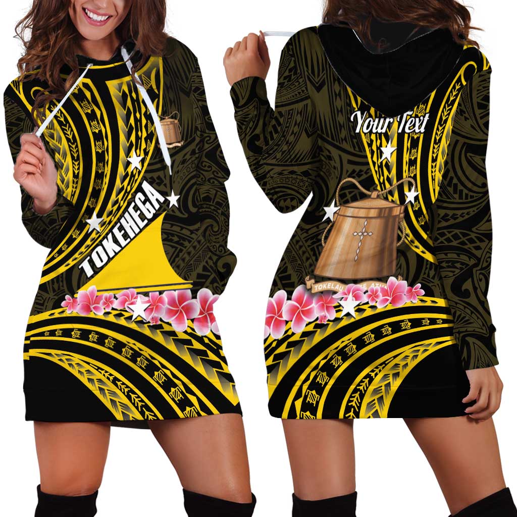 Personalised Tokelau Tokehega Day Hoodie Dress Tokelauan Tatau Black Color LT14 - Polynesian Pride