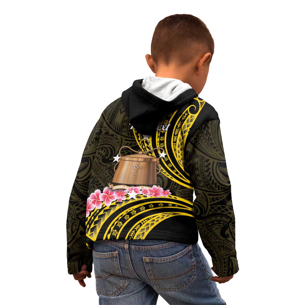 Personalised Tokelau Tokehega Day Kid Hoodie Tokelauan Tatau Black Color LT14 - Polynesian Pride
