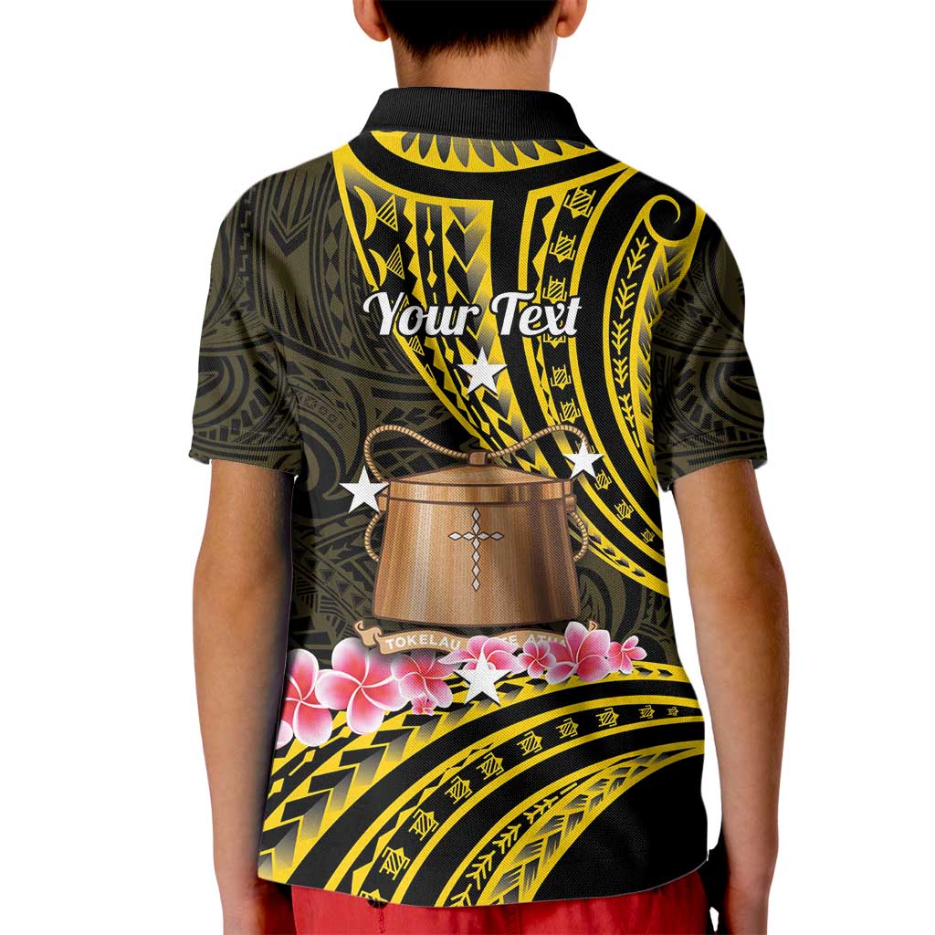 Personalised Tokelau Tokehega Day Kid Polo Shirt Tokelauan Tatau Black Color LT14 - Polynesian Pride