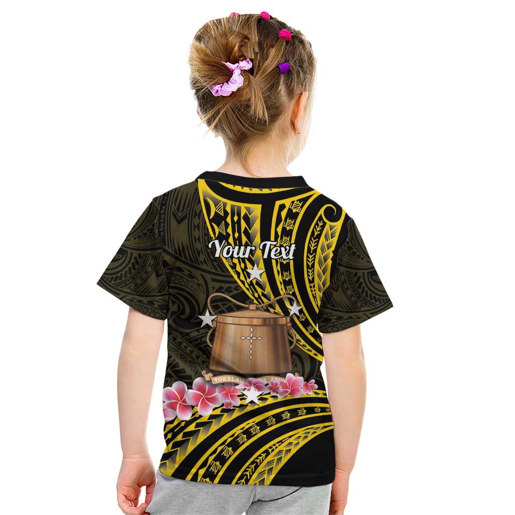 Personalised Tokelau Tokehega Day Kid T Shirt Tokelauan Tatau Black Color - Polynesian Pride