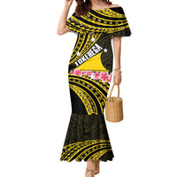 Personalised Tokelau Tokehega Day Mermaid Dress Tokelauan Tatau Black Color LT14 Women Black - Polynesian Pride