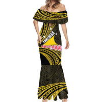 Personalised Tokelau Tokehega Day Mermaid Dress Tokelauan Tatau Black Color LT14 - Polynesian Pride