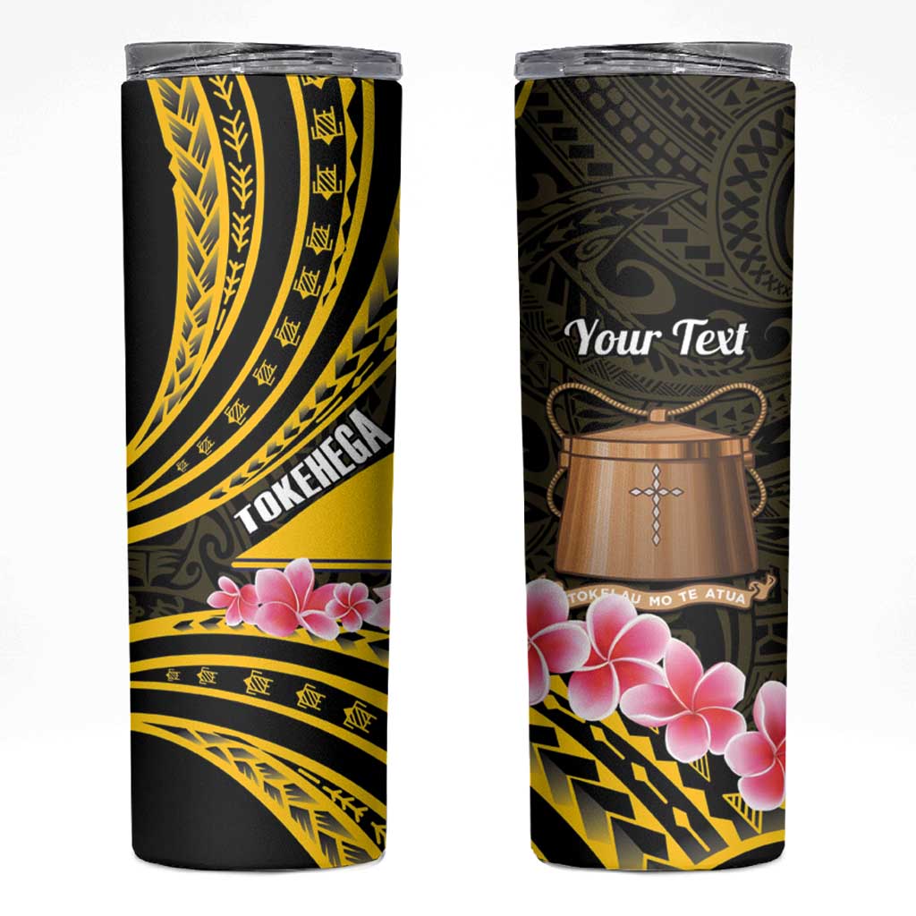 Personalised Tokelau Tokehega Day Skinny Tumbler Tokelauan Tatau Black Color LT14 Black - Polynesian Pride