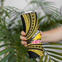 Personalised Tokelau Tokehega Day Skinny Tumbler Tokelauan Tatau Black Color LT14 - Polynesian Pride