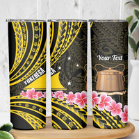 Personalised Tokelau Tokehega Day Skinny Tumbler Tokelauan Tatau Black Color LT14 - Polynesian Pride