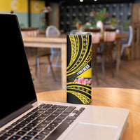 Personalised Tokelau Tokehega Day Skinny Tumbler Tokelauan Tatau Black Color LT14 - Polynesian Pride