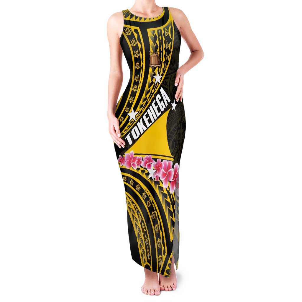 Personalised Tokelau Tokehega Day Tank Maxi Dress Tokelauan Tatau Black Color LT14 Women Black - Polynesian Pride