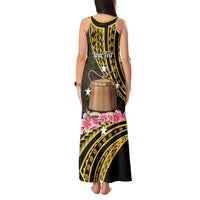 Personalised Tokelau Tokehega Day Tank Maxi Dress Tokelauan Tatau Black Color LT14 - Polynesian Pride