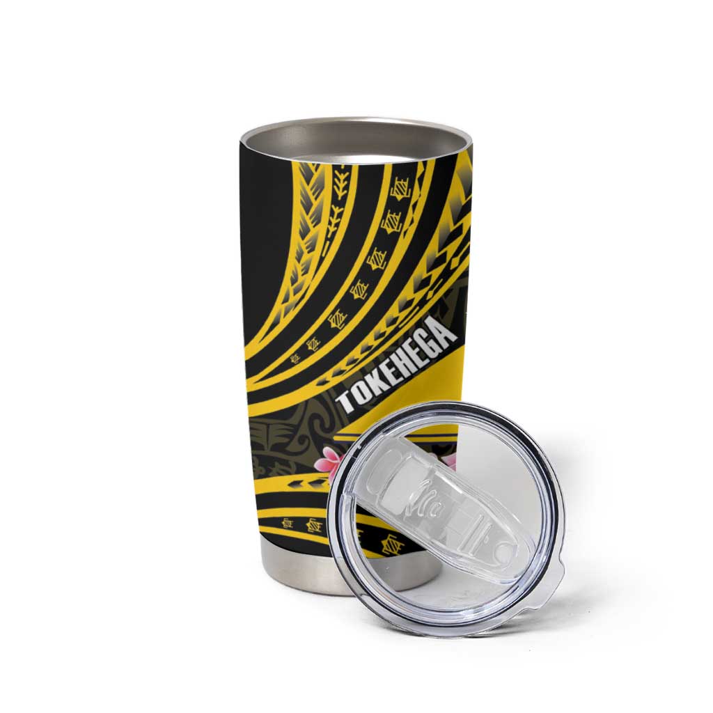 Personalised Tokelau Tokehega Day Tumbler Cup Tokelauan Tatau Black Color - Polynesian Pride