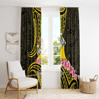 Personalised Tokelau Tokehega Day Window Curtain Tokelauan Tatau Black Color - Polynesian Pride