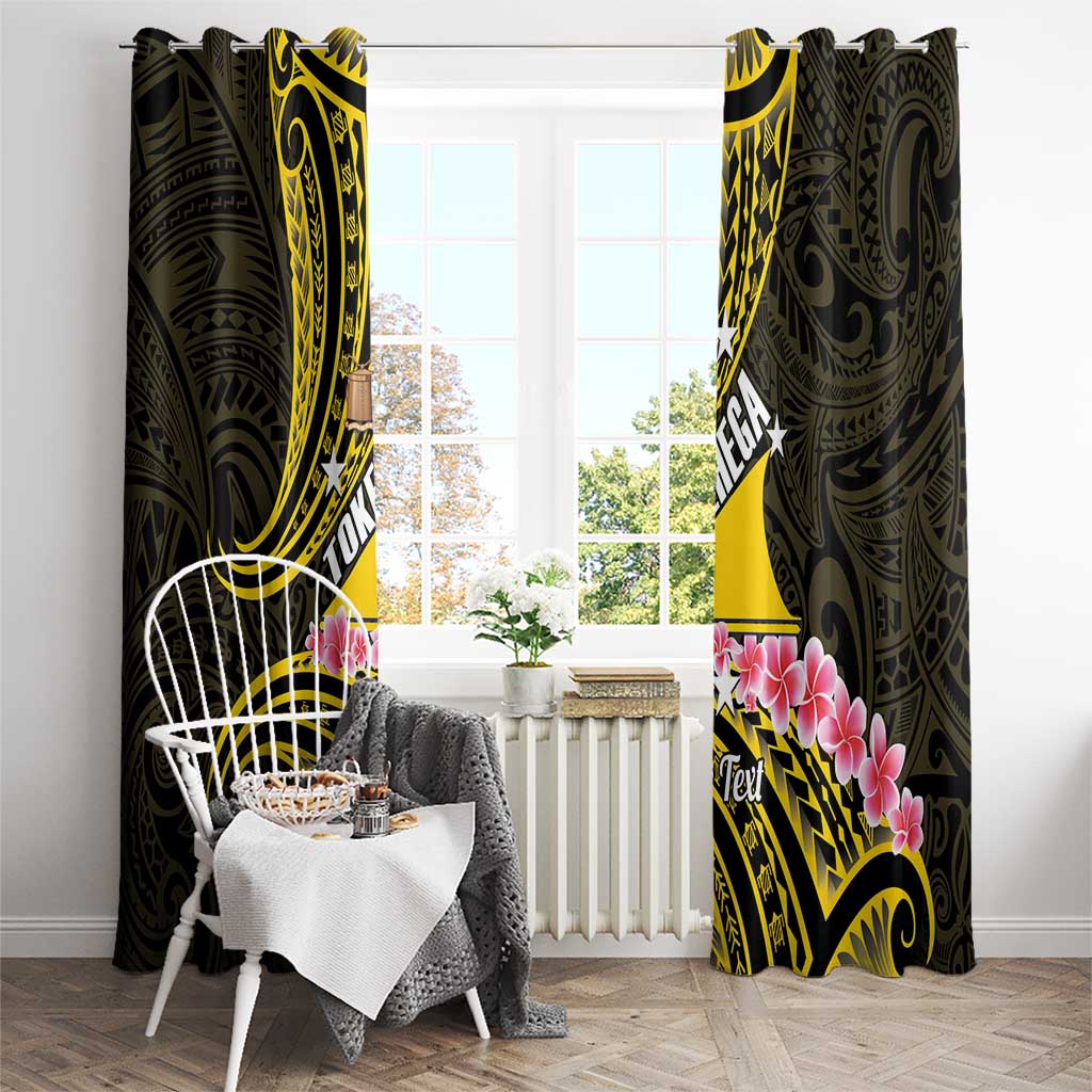 Personalised Tokelau Tokehega Day Window Curtain Tokelauan Tatau Black Color - Polynesian Pride