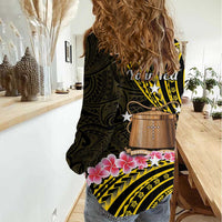 Personalised Tokelau Tokehega Day Women Casual Shirt Tokelauan Tatau Black Color LT14 - Polynesian Pride