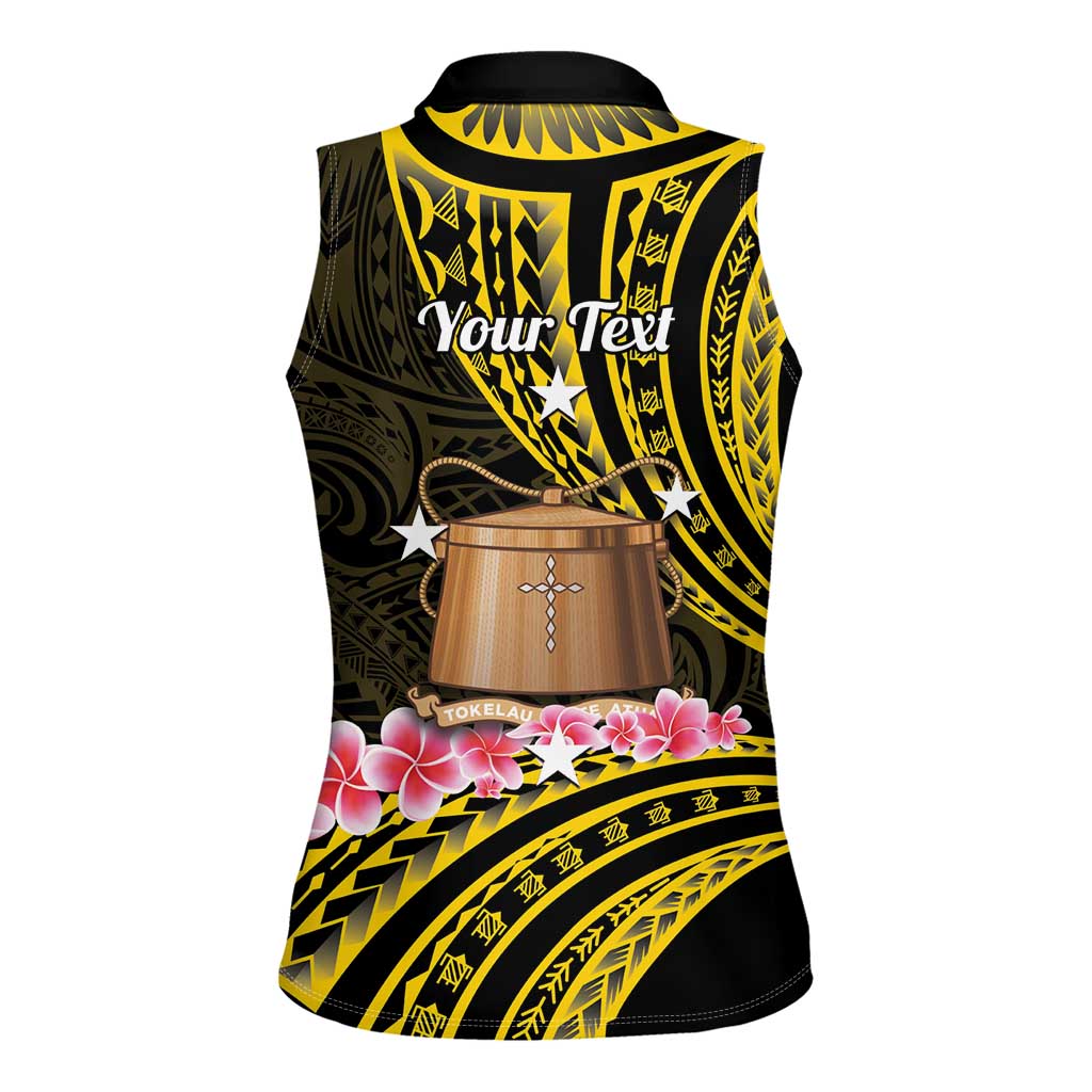 Personalised Tokelau Tokehega Day Women Sleeveless Polo Shirt Tokelauan Tatau Black Color LT14 - Polynesian Pride