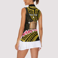 Personalised Tokelau Tokehega Day Women Sleeveless Polo Shirt Tokelauan Tatau Black Color LT14 - Polynesian Pride