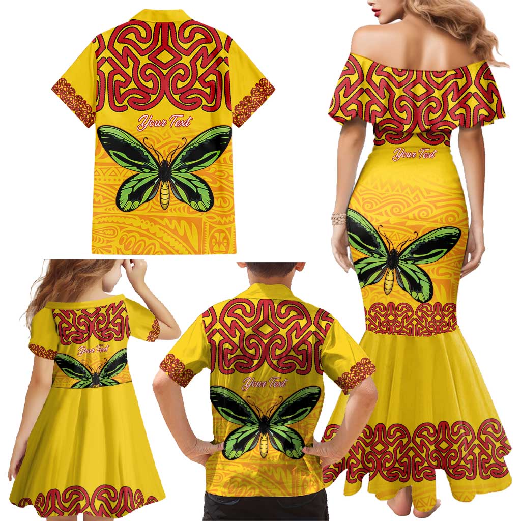 Personalised Tufi Tapa and Tattoo Festival Family Matching Mermaid Dress and Hawaiian Shirt PNG Oro Butterfly Tapa Pattern LT14 - Polynesian Pride