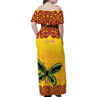 Personalised Tufi Tapa and Tattoo Festival Family Matching Off Shoulder Maxi Dress and Hawaiian Shirt PNG Oro Butterfly Tapa Pattern LT14 - Polynesian Pride