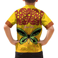 Personalised Tufi Tapa and Tattoo Festival Family Matching Off Shoulder Short Dress and Hawaiian Shirt PNG Oro Butterfly Tapa Pattern LT14 - Polynesian Pride