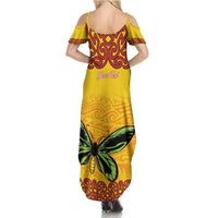 Personalised Tufi Tapa and Tattoo Festival Family Matching Summer Maxi Dress and Hawaiian Shirt PNG Oro Butterfly Tapa Pattern LT14 - Polynesian Pride