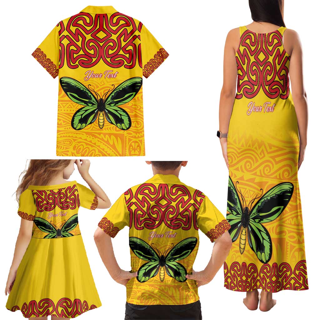 Personalised Tufi Tapa and Tattoo Festival Family Matching Tank Maxi Dress and Hawaiian Shirt PNG Oro Butterfly Tapa Pattern LT14 - Polynesian Pride