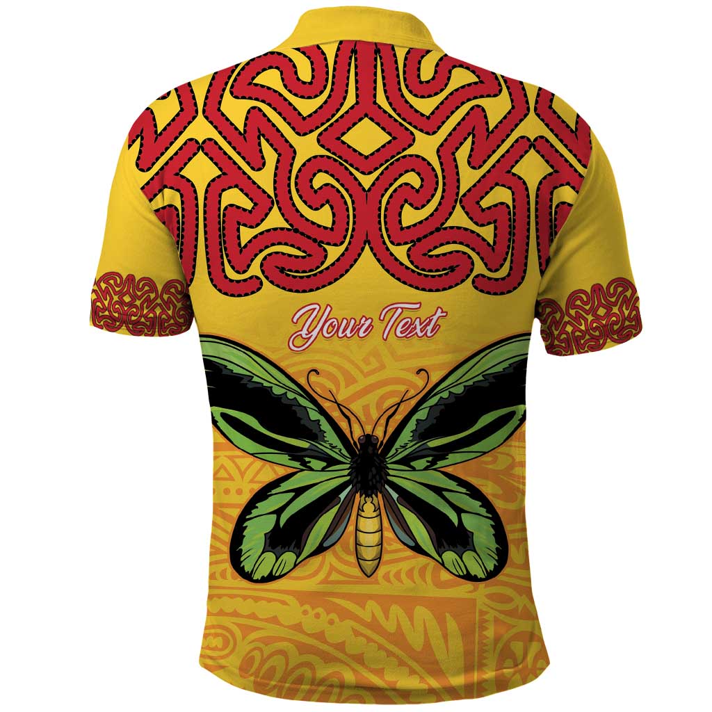 Personalised Tufi Tapa and Tattoo Festival Polo Shirt PNG Oro Butterfly Tapa Pattern - Polynesian Pride