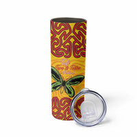 Personalised Tufi Tapa and Tattoo Festival Skinny Tumbler PNG Oro Butterfly Tapa Pattern LT14 - Polynesian Pride