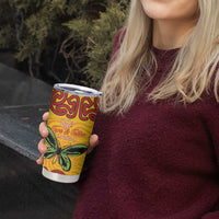 Personalised Tufi Tapa and Tattoo Festival Tumbler Cup PNG Oro Butterfly Tapa Pattern - Polynesian Pride