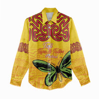 Personalised Tufi Tapa and Tattoo Festival Women Casual Shirt PNG Oro Butterfly Tapa Pattern LT14 - Polynesian Pride