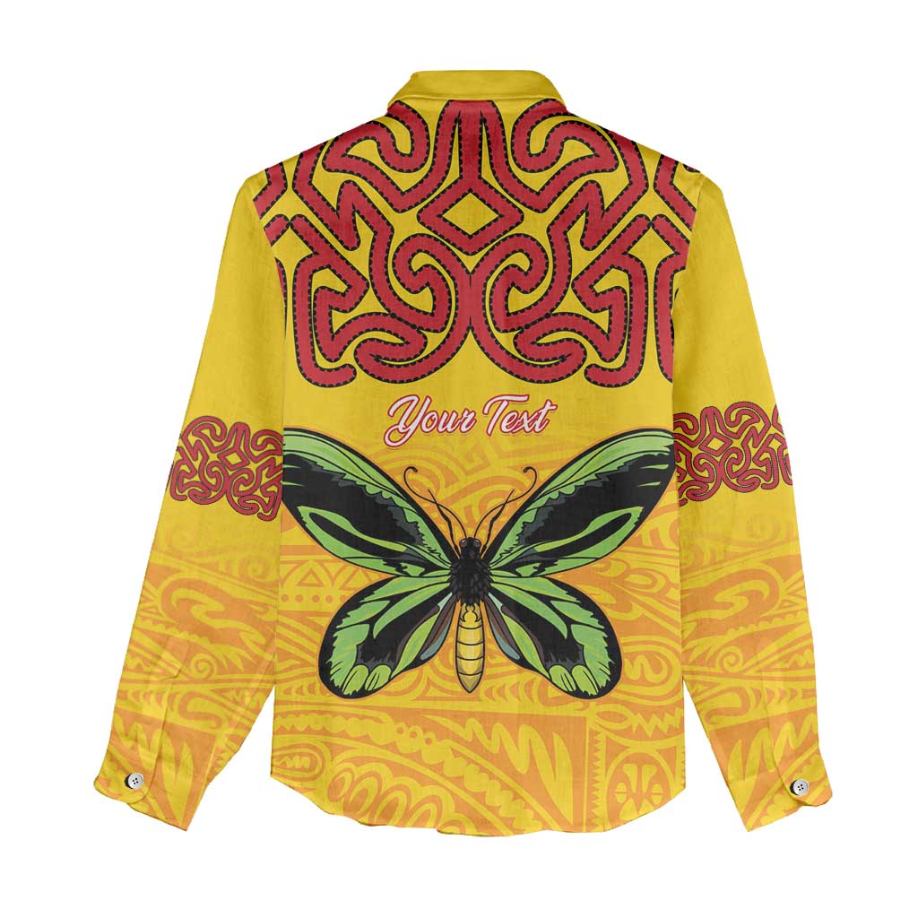 Personalised Tufi Tapa and Tattoo Festival Women Casual Shirt PNG Oro Butterfly Tapa Pattern LT14 - Polynesian Pride