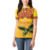 Personalised Tufi Tapa and Tattoo Festival Women Polo Shirt PNG Oro Butterfly Tapa Pattern LT14 - Polynesian Pride